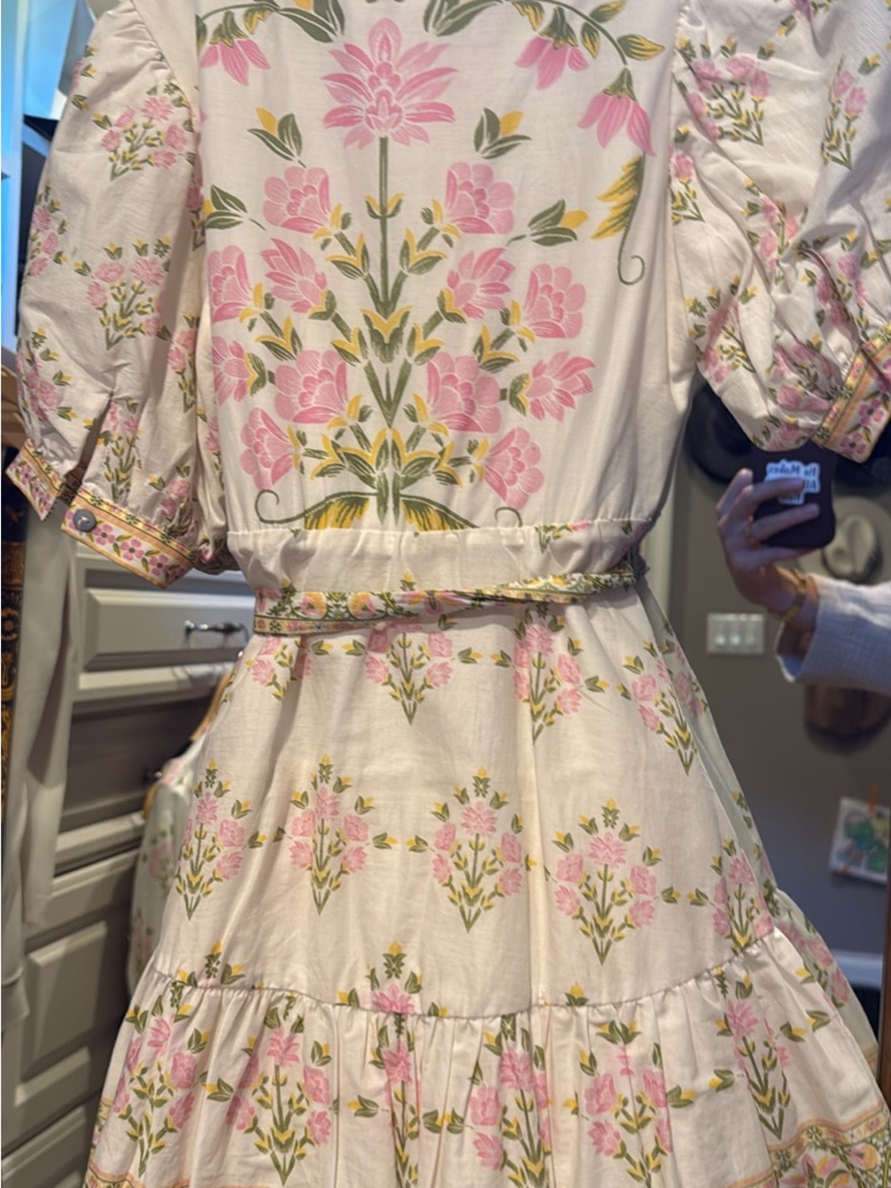 A loves A mommy and me matching Floral Tie-Waist linen blend Dress - Picture 5 of 10